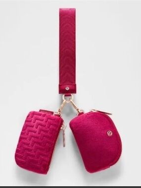 lululemon athletica Berry Rumble velvet Dual Pouch Wristlet Keychain